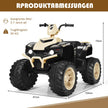 12V – elektrisk barnquad med strålkastare Mini musik och tuta Barnbil – Gul