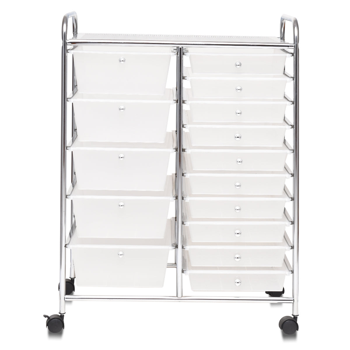 Vagn – med stapelbara lådor Rullbehållare Färgad/Svart Transparent – 15 15 63 x 37 x 87 cm – Genomskinlig