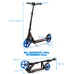 Kick – Scooter för barn LED Light Höjdjusterbar Svart + – 93 x 43 x 91-106 cm – Blå