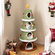 Julklappskratzbaum – med mysiga grottor och sisalmatta Kattklättertorn – 4 154 cm – Färgglad