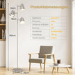 Golvlampa – med E27 glödlampor och 360° justerbara lampskärmar – 3 163 cm – Silver