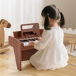 Tangent – Keyboard Barn Mini Digitalt Piano Träleksak med Inställbar Hastighet – 25 – Brun