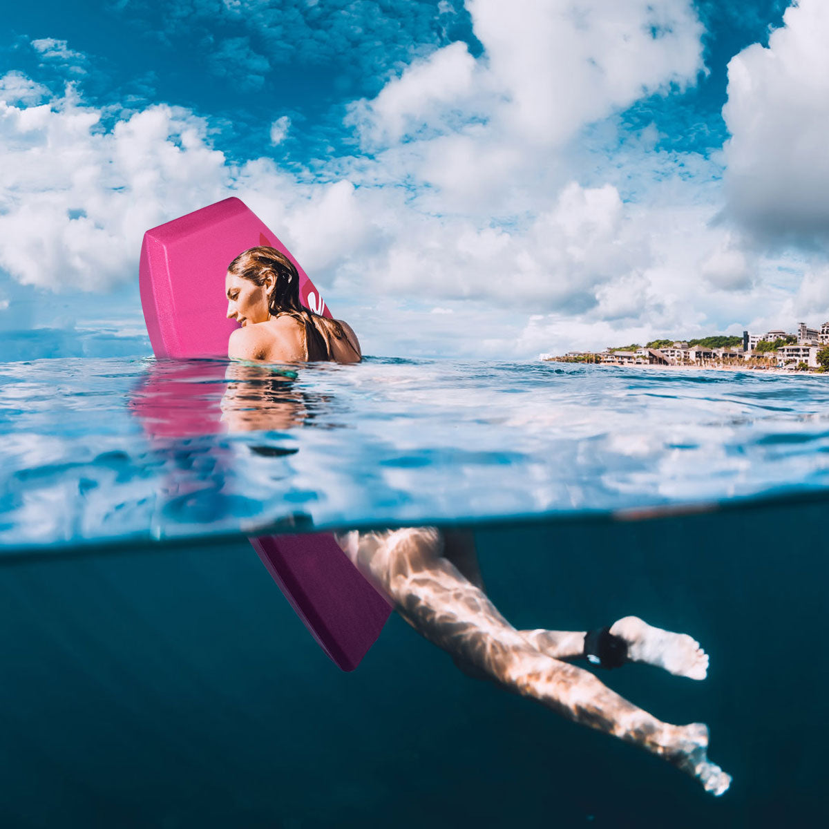 Bodyboard – lättviktssimbräda med EPS kärna och XPE yta för stranden barn vuxna cm/106 cm – 94 – Rosa