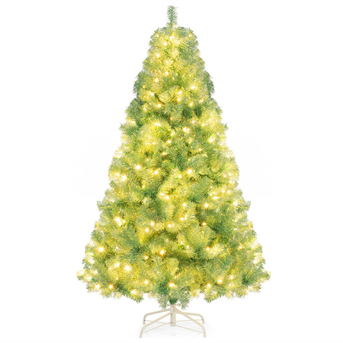 Konstgjord – julgran med belysning varmvita LED lampor – 180 cm – Grön