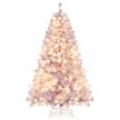 Konstgjord – julgran med belysning, varmvita LED lampor, violett – 180 cm – Lila