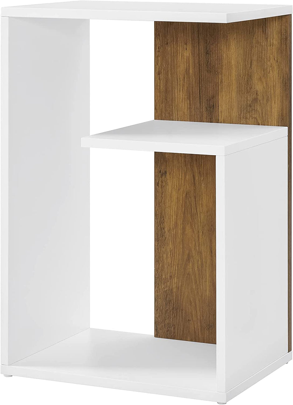 Seitentisch - Nachttisch - kleiner Tisch - modern - 30 x 40 x 60 cm - braunes Weiß