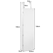 Smyckesskåp – Väggspegel med LED belysning Spegelskåp Svart/ – 120 x 35,5 x 10 cm – Vit