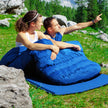 Goplus – dubbelsovsäck personer XL filt med kuddar Svart/ – 2 2 220 x 150 cm – Blå