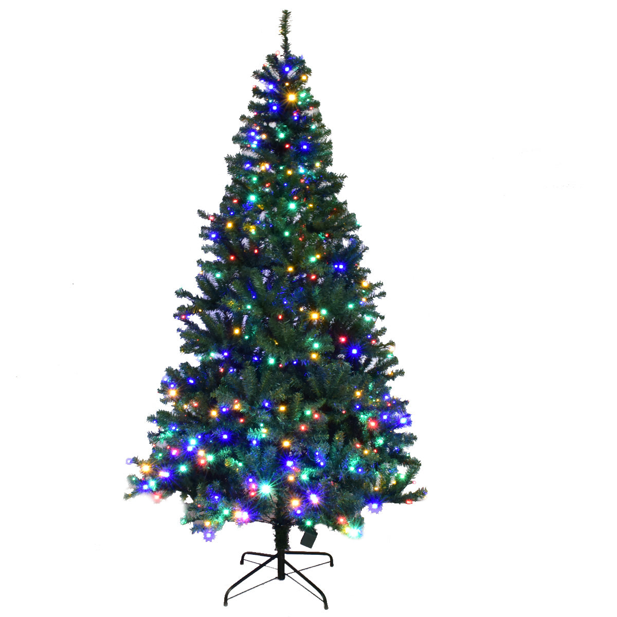 Julgran – Konstgjord med LED lampor upplyst – 210 cm – Grön