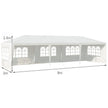 Paviljongtält – Trädgård med avtagbara sidoväggar – 5 3 x 9 m – Vit