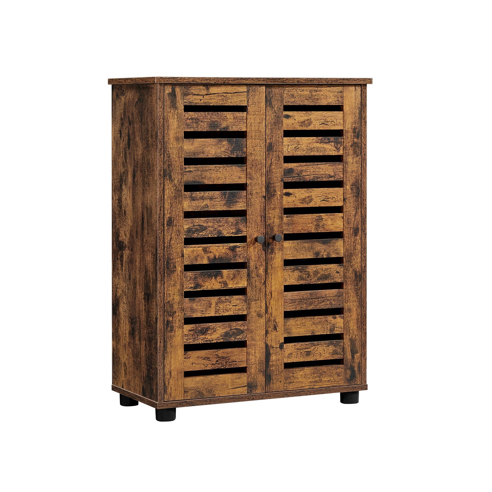 Badezimmerschrank - Holzschrank - 2 französische Türen - Brown