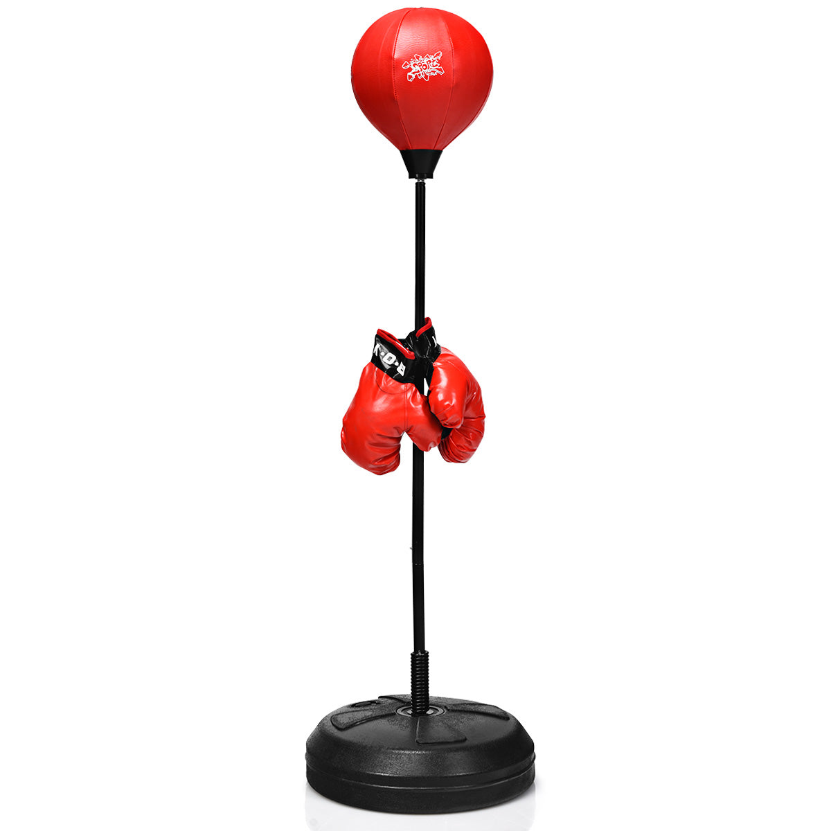 Boksboll – höjdjusterbar stående boxningsboll boxningssäck set boxningsset barn – 120-154 cm – Röd