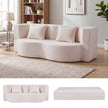 Soffasäng – med bekväma kuddar och minnesskum, benlös soffa/säng i Teddy fleece – 2 – Beige