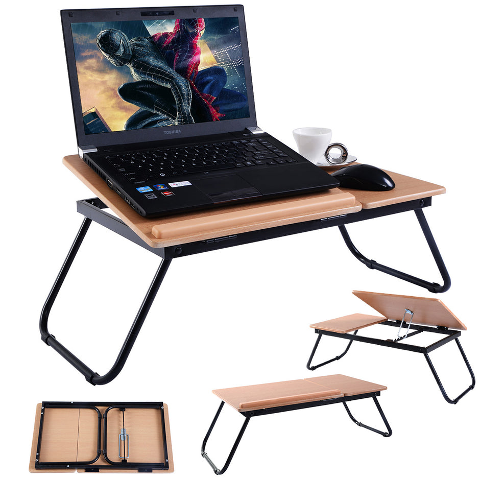 Hopfällbart – Laptopbord Sängbord Anteckningsbokbord – 55 x 32 x 23 cm – Natur