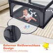 Baby – lekhage med lekkulor andningsnät – 50 120 x 120 cm – Mörkgrå
