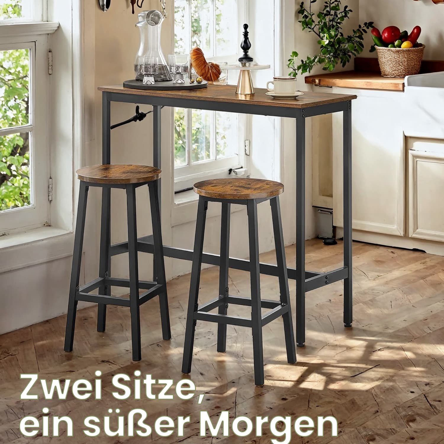 Bar -Tisch mit 2 Barhockern, Bar -Tisch mit Barhockern, Bar -Tisch und Barhocker -Set
