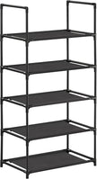 Schuhregal - mit 5 Levels - Schuhspeicher - Stehstange - mit Metallrahmen - Schwarz