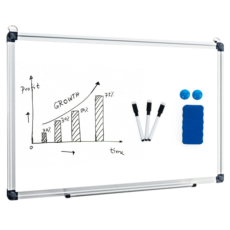 Whiteboard – med avtagbar pennbricka Aluminiumram Magnetisk – 50 x 35 cm – Vit