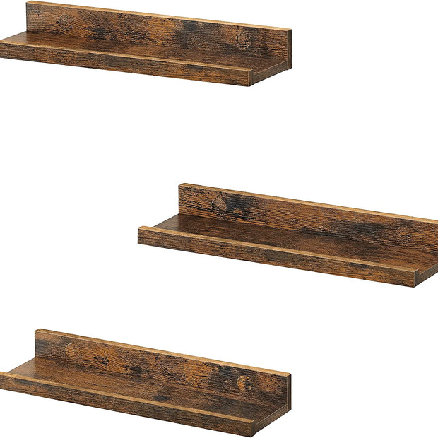 Wandregal - 3 - Floating Boards - Brown