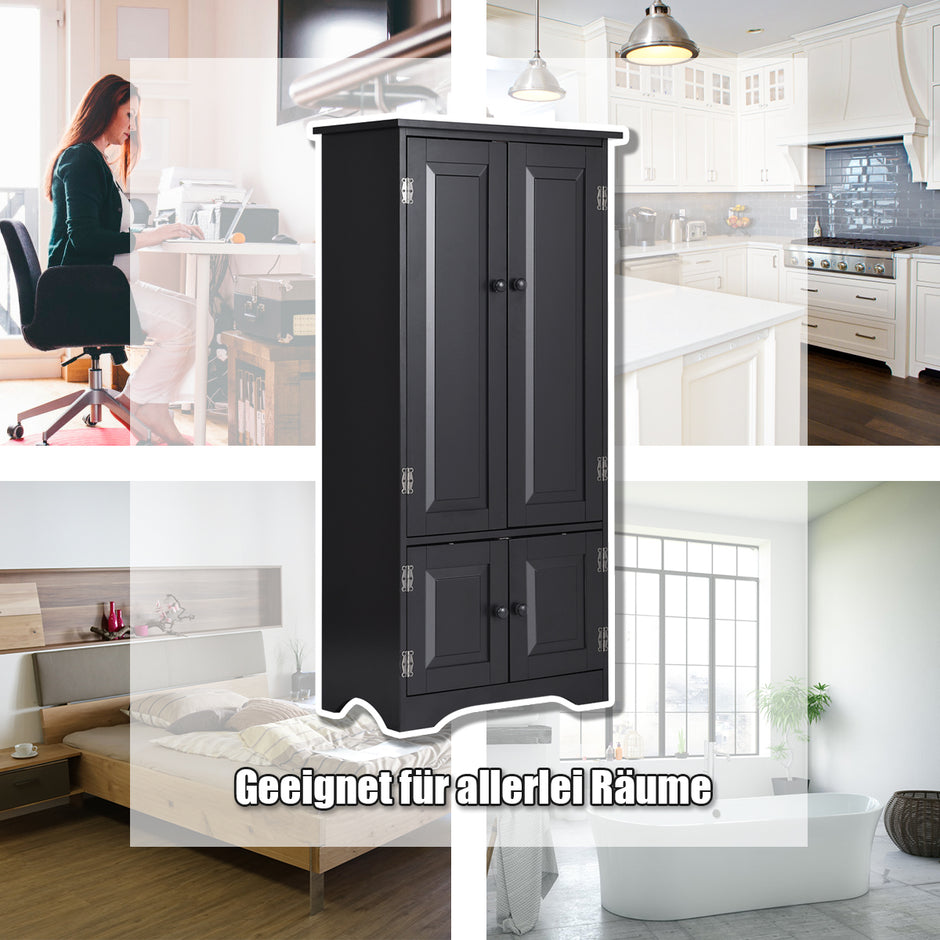 Midi – skåp Highboard Trä – 59 x 32 x 123 cm – Svart