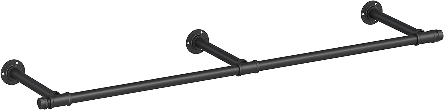 Bekleidungsstange - Wandgarderobe - Industrial - 68 kg Ladungskapazität - Schwarz