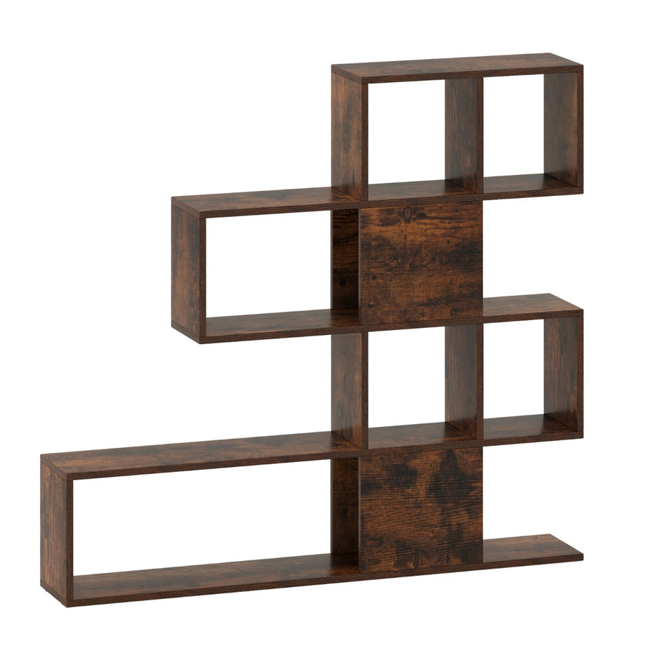 Modern – skiktig Rumdelare i Stegsstil av Trä för Böcker – 5 120 x 19,5 x 109 cm – Brun