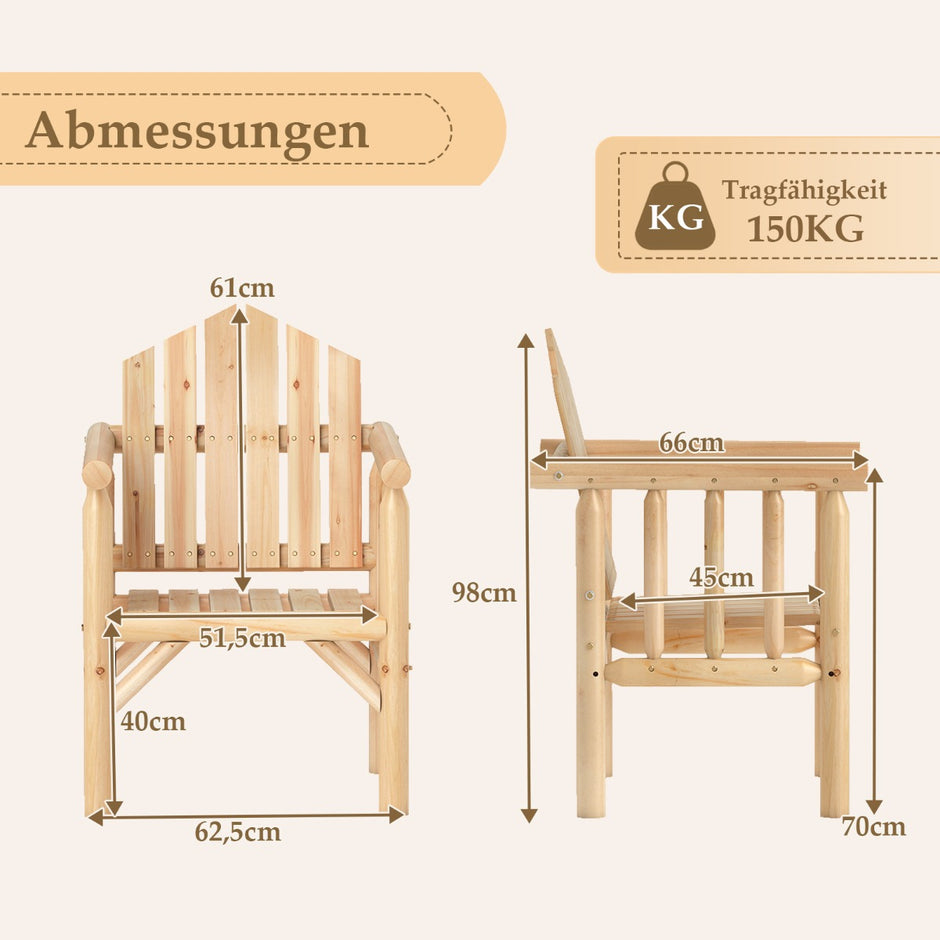 Utomhus – trä armstödsstol patio matstol med och lutad hög ryggstöd – Natur