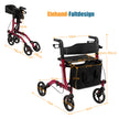 Aluminium – Rollator Fällbar Reserullator Höjdjusterbar – Röd