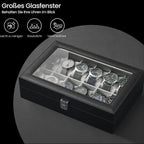 Beobachtungsschachtel - mit 12 Fächern und Glasdeckel, Luxus -Aufbewahrungsbox