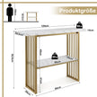 Konsolbord – med nivåer marmorlook och Gyllene – 2 120 x 29,5 x 92,5 cm – Vit