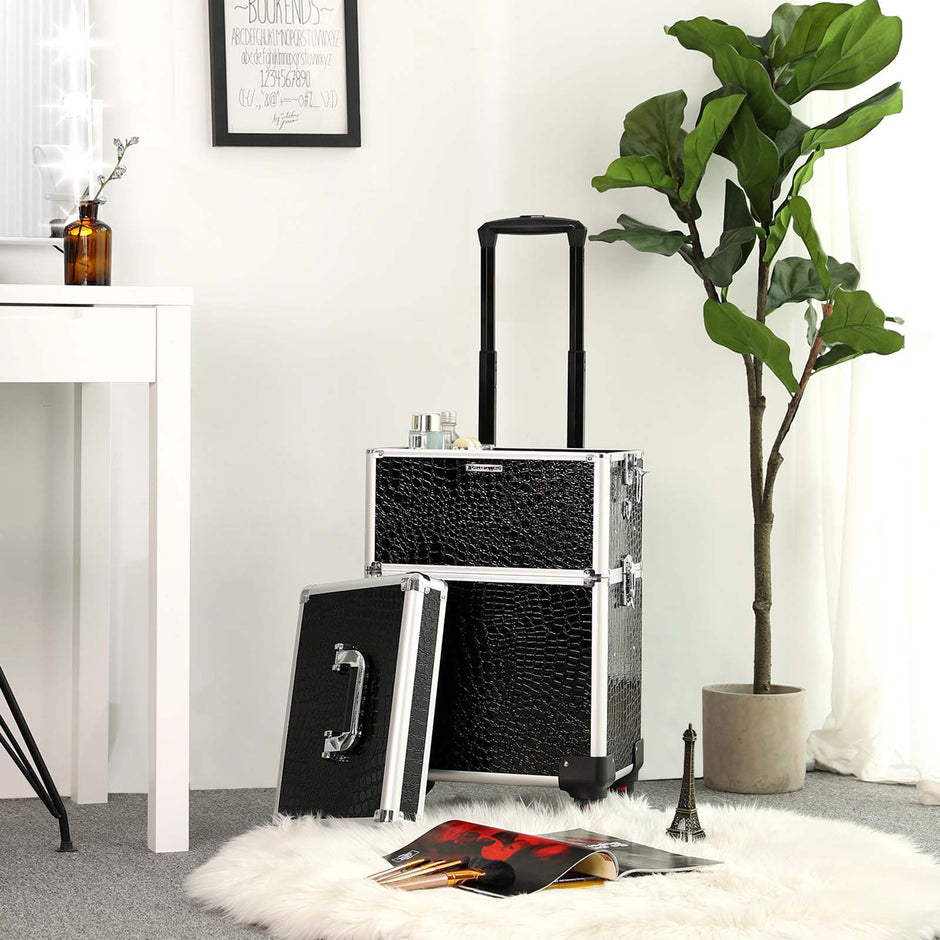 Kosmetischer Trolley-2-in-1-Crocodil-Muster