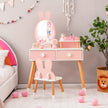 i – sminkbord och stolsset för barn med spegel lådor förvaringshylla – 2 1 2 – Rosa