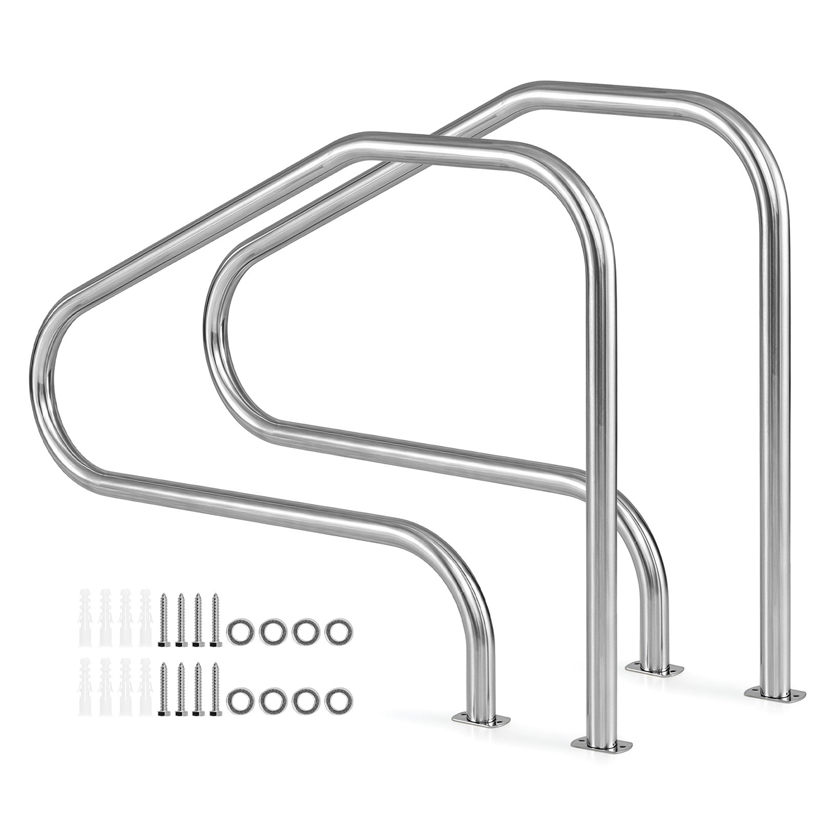 pack – Poolräcke i rostfritt stål för simbassänger Bärkapacitet upp till – 2 130 x 94 cm 180 kg – Silver