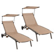 pack – terrassolägen utomhusstol med hjul metallbädd – 2