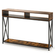 Brunt – konsolbord med öppen hylla och stålstomme – 120 x 23 x 79 cm – Brun