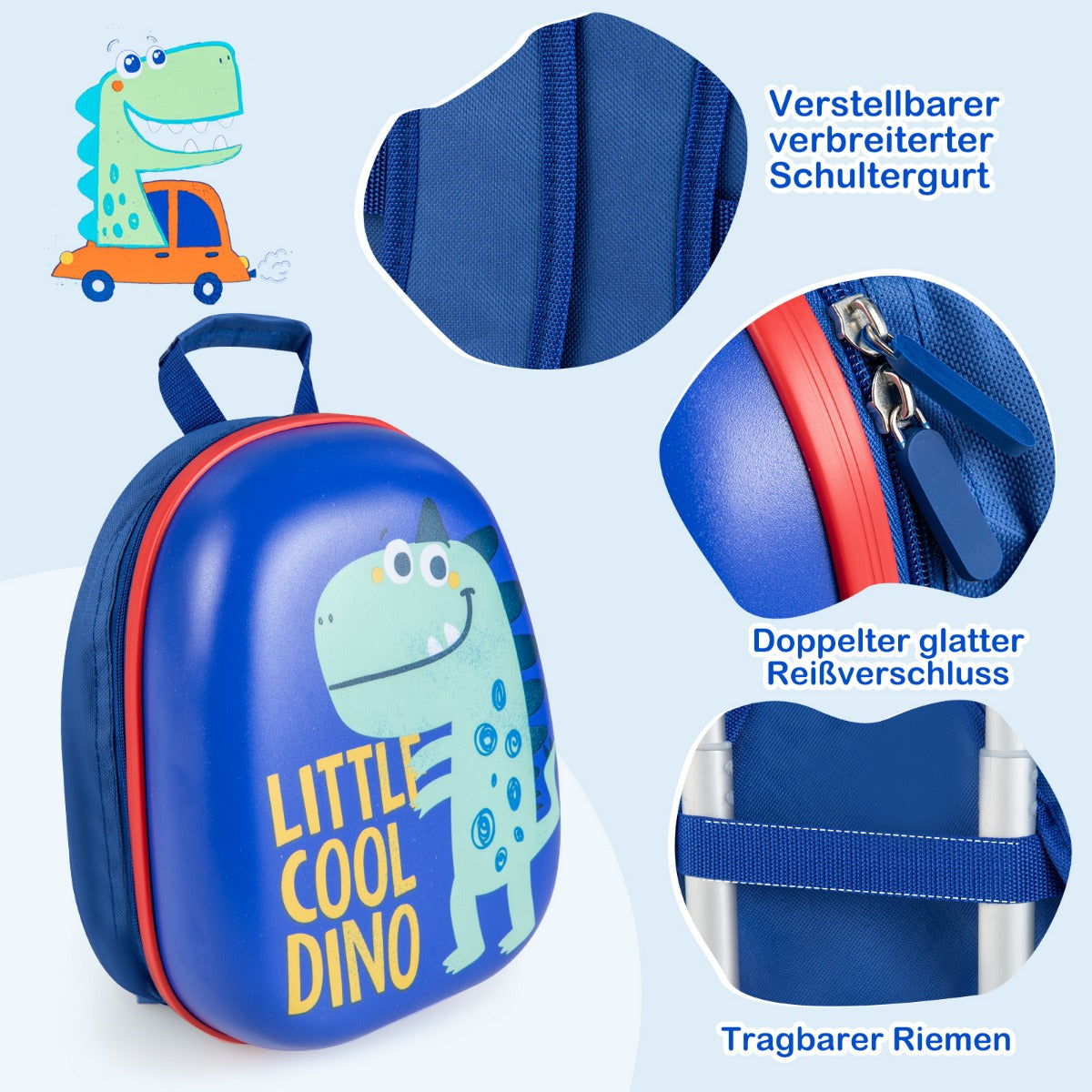 delat – barnbagageset Handbagage och ryggsäckset – 2 – Blå