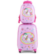 Barnresväska – Rolling Hard Shell delad handbagageset med spinnerhjul – 2 – Rosa