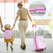 Barnresväska – Rolling Hard Shell delad handbagageset med spinnerhjul – 2 – Rosa