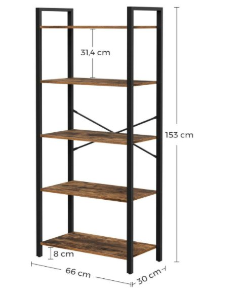 Bücherregal - Industrial Storage - Brown/Schwarz