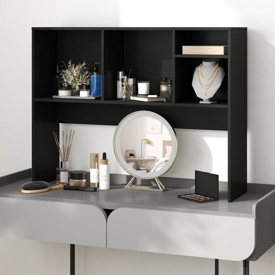 Skrivbords – hyllor med fack – 4 94 x 25 x 73 cm – Svart