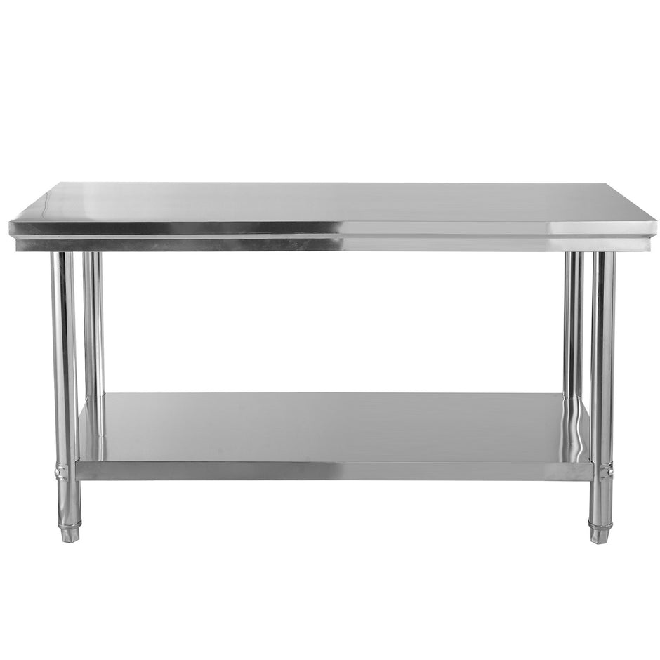 Rostfritt – köksbord arbetsbord gastrobord stålbord – 122 x 61 x 90 cm – Silver