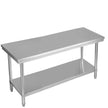Rostfritt – köksbord arbetsbord gastrobord stålbord – 122 x 61 x 90 cm – Silver