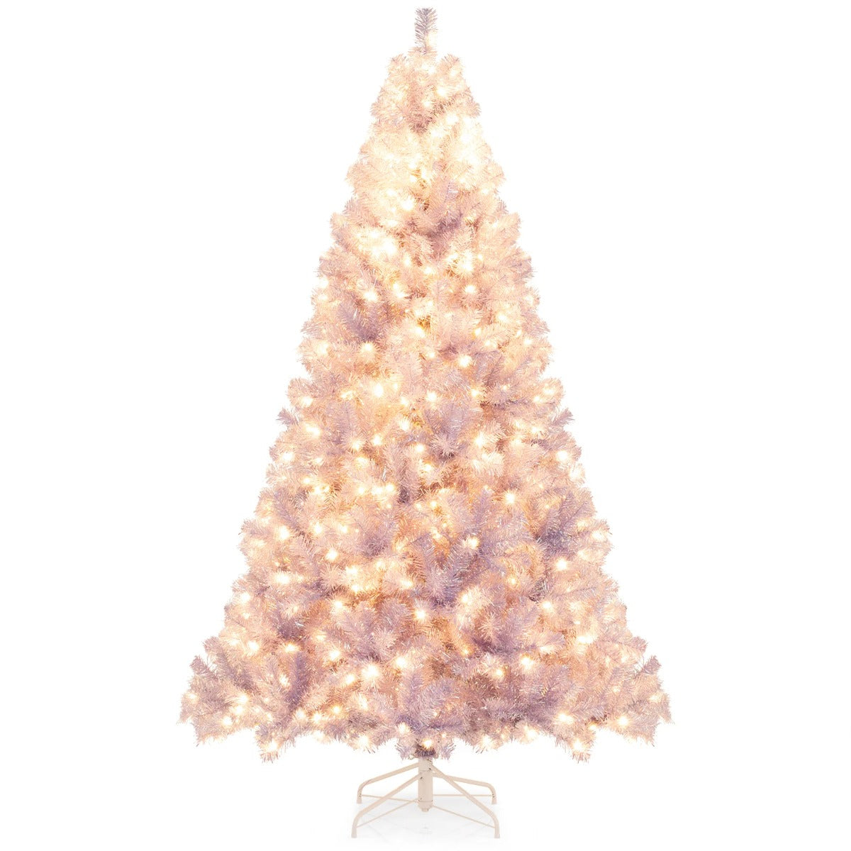 Konstgjord – julgran med belysning varmvita LED lampor Violett – 225 cm – Lila