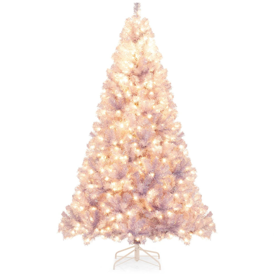Konstgjord – julgran med belysning varmvita LED lampor Violett – 225 cm – Lila