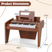 Tangent – Keyboard Barn Mini Digitalt Piano Träleksak med Inställbar Hastighet – 25 – Brun