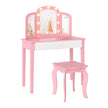 i – Barn Sminkbord Set med Avtagbar Spegel och Ljusfärg – 2 1 3 – Rosa