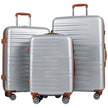 del – Resväska Hårdskal med TSA Lås Teleskop Aluminiumhandtag och Hjul – 3 4 – Silver