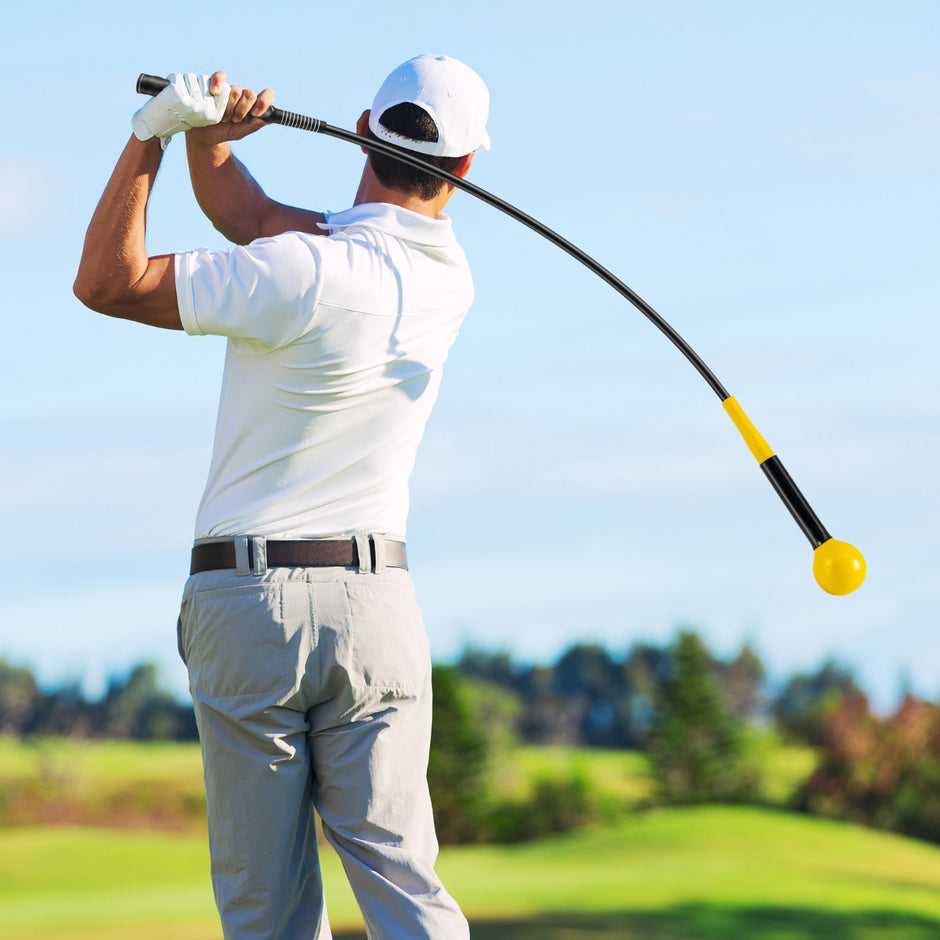 Golfsvingtränare – Hjälp med vikt huvud – 120 cm – Gul