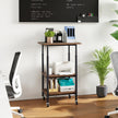 stegs – höjdjusterbart skrivarbord med hyllor och hjul – 3 – Brun