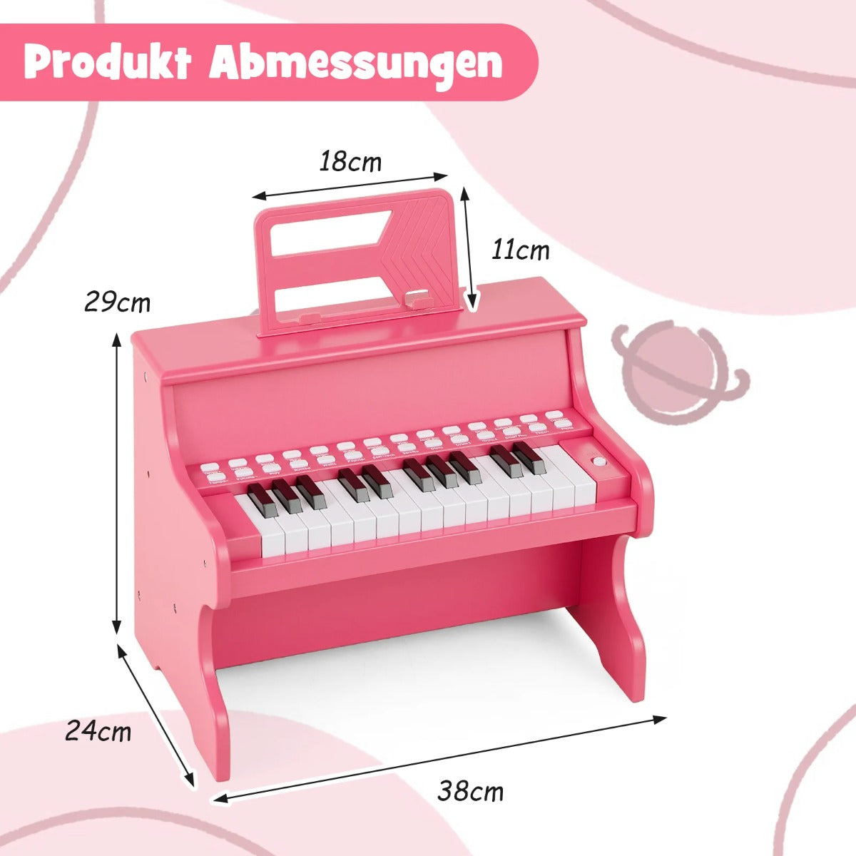 tangenter – Mini digitalpiano Barn Elektriskt med justerbar hastighet – 25 – Rosa